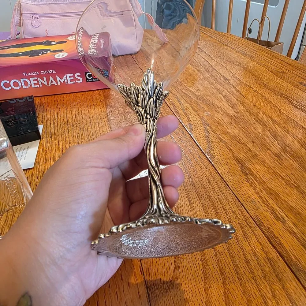 Grey Goose Martini Cocktail Glass Pewter Wheat Stem Barware Single 6.5